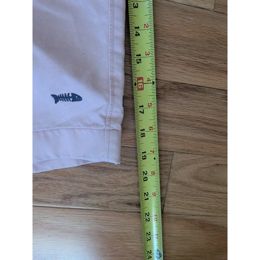 J Crew Shorts Broken In Regular Fit Pink Embroidered Fish Size 34 Chino Cotton